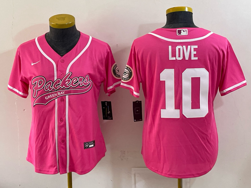Women Green Bay Packers #10 Love pink Nike Game 2026 NFL Jersey 092403->women nfl jersey->Women Jersey